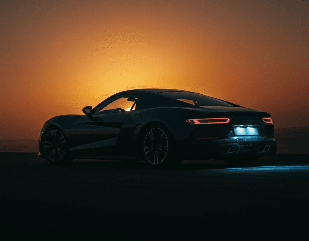 a car in back view